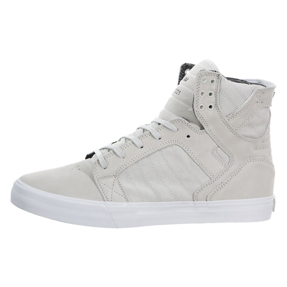 Baskets Montantes Supra SkyTop Grise Light Grey/White Homme | XXM-47297086